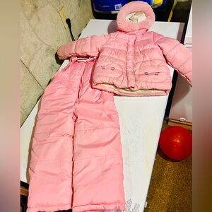 Carter's Pink Kitty Insulated Puffer Jacket and Snow pants set